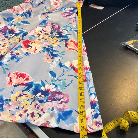 Alex Evenings 8139050 Short Printed Cocktail A Line Dress in Lilac Multi size 4 - Picture 9 of 11